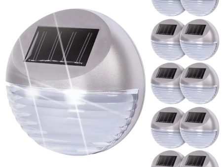 10 x Solar LED Fence Lights Silver Online