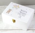 Personalised Teddy & Balloons White Wooden Keepsake Box Hot on Sale