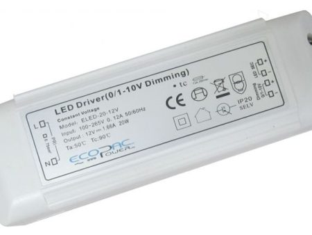 ELED-20-S - Ecopac ELED-20 Series Constant Voltage Dimmable LED Driver 20W 12V – 24V Sale