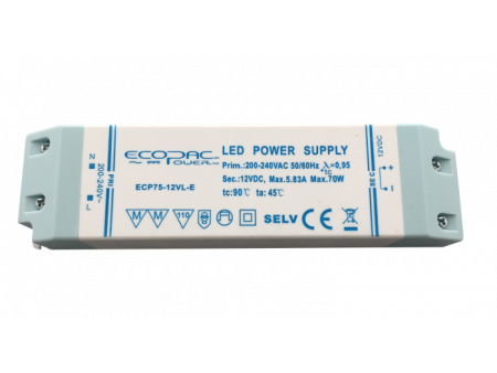 ECP75-VL-E - Ecopac ECP75-VL-E Series Constant Voltage LED Driver 75W 12 – 24V Cheap